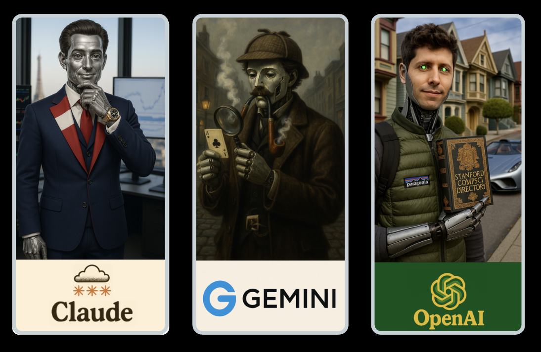 Cyborg personalities: Claude, Gemini, OpenAI